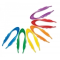 Set pinzette in plastica ideali per le mani dei bambini lunghezza mm 150 colori assortiti - 3943-01963